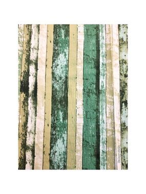 Cotton Striped Green & Beige Fabric Material For Sewing & Crafts ,Fat Quarter